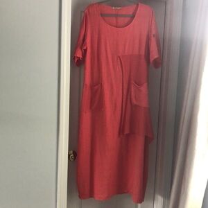Itayan dress 100%linen.Size M.Can use to size l